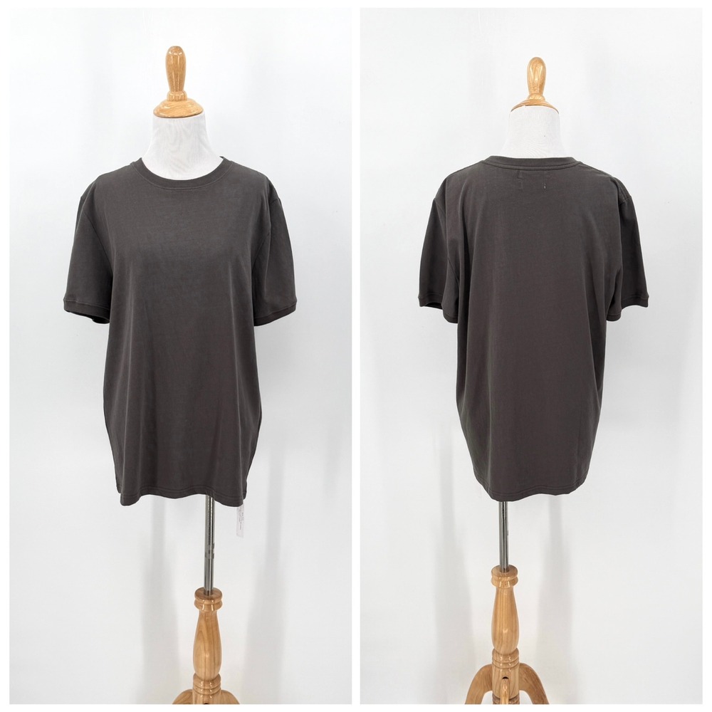 CHRISTY DAWN Regenerative Short Sleeve Tee Womens Medium Charcoal Gray Oversized